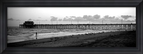 Framed Pier in an ocean, Newport Pier, Newport Beach, Orange County, California Print