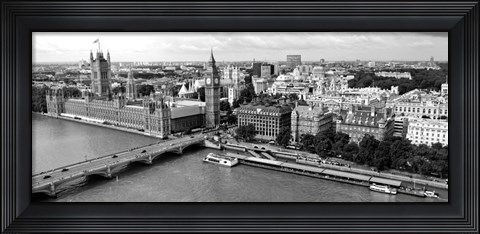 Framed Houses of Parliament, Thames River, City of Westminster, London, England Print