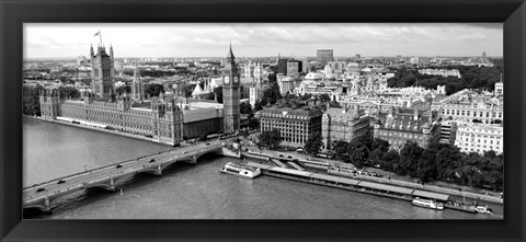 Framed Houses of Parliament, Thames River, City of Westminster, London, England Print