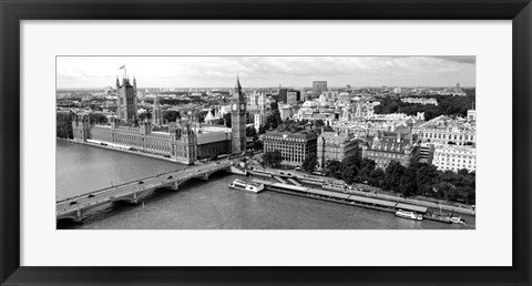 Framed Houses of Parliament, Thames River, City of Westminster, London, England Print