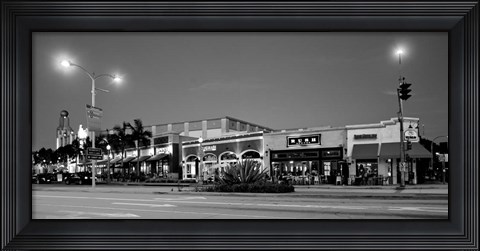 Framed Night scene of Downtown Culver City, Culver City, Los Angeles County, California Print