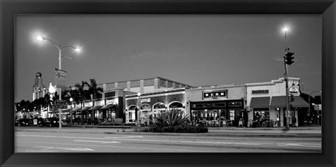 Framed Night scene of Downtown Culver City, Culver City, Los Angeles County, California Print