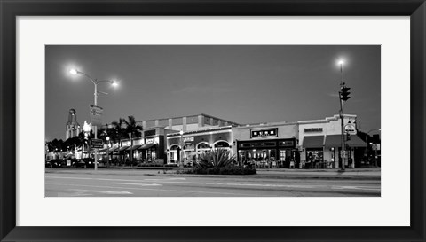 Framed Night scene of Downtown Culver City, Culver City, Los Angeles County, California Print