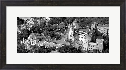Framed Aerial view of a castle on a hill, Hearst Castle, San Simeon, California Print