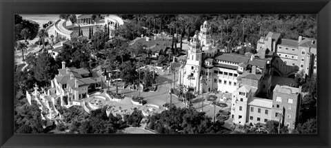 Framed Aerial view of a castle on a hill, Hearst Castle, San Simeon, California Print