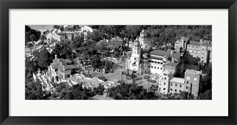 Framed Aerial view of a castle on a hill, Hearst Castle, San Simeon, California Print