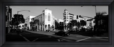 Framed Car moving on the street, Rodeo Drive, Beverly Hills, California Print