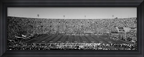 Framed Football stadium full of spectators, Los Angeles Memorial Coliseum, California Print
