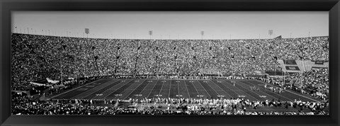 Framed Football stadium full of spectators, Los Angeles Memorial Coliseum, California Print