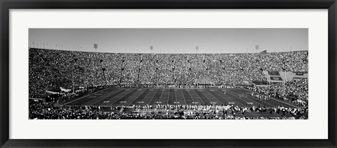 Framed Football stadium full of spectators, Los Angeles Memorial Coliseum, California Print