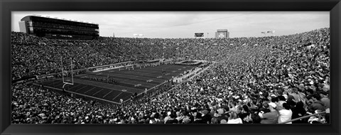 Framed Football stadium full of spectators, Notre Dame Stadium, South Bend, Indiana Print