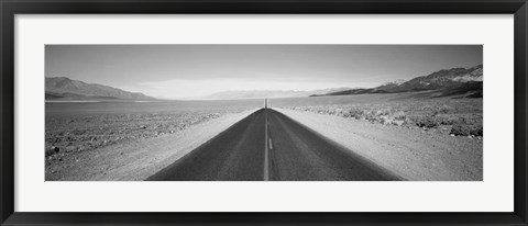 Framed California, Death Valley, Empty highway in the valley Print