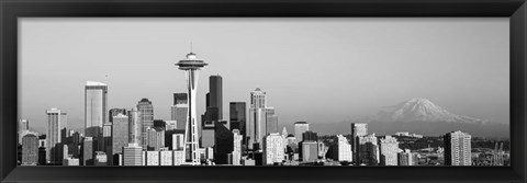 Framed Skyline, Seattle, Washington State Print