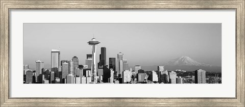 Framed Skyline, Seattle, Washington State Print