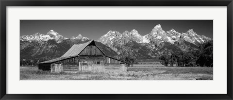 Framed Old barn on a landscape, Grand Teton National Park, Wyoming Print