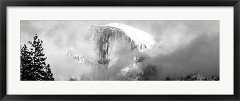 Framed Mountain Covered With Snow, Half Dome, Yosemite National Park, California Print