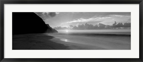 Framed Kalalau Beach Sunset, Na Pali Coast, Hawaii, Print