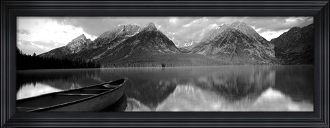 Framed Canoe Leigh Lake Grand Teton National Park WY USA Print