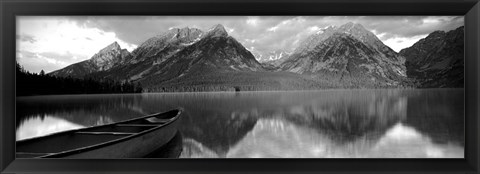 Framed Canoe Leigh Lake Grand Teton National Park WY USA Print