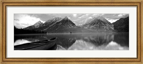 Framed Canoe Leigh Lake Grand Teton National Park WY USA Print