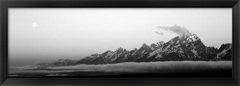 Framed Teton Range Grand Teton National Park WY BW Print