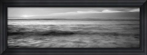 Framed Sunset over an ocean, Pacific Ocean, La Jolla, California Print