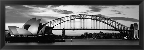 Framed Sydney Harbour Bridge At Sunset, Sydney, Australia Print