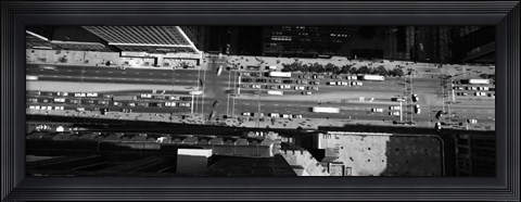 Framed Aerial view of Michigan Avenue, Chicago, Illinois Print