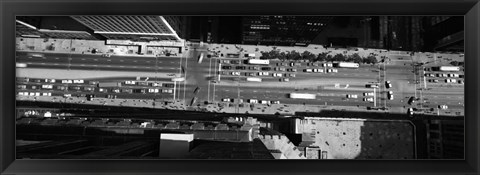 Framed Aerial view of Michigan Avenue, Chicago, Illinois Print