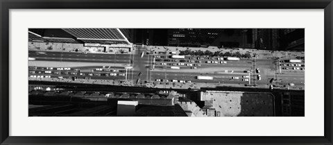 Framed Aerial view of Michigan Avenue, Chicago, Illinois Print
