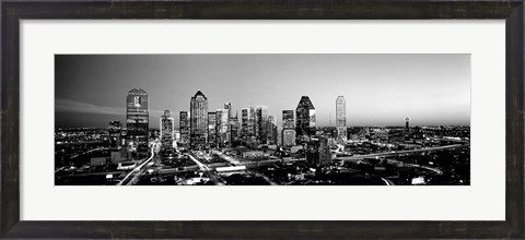Framed Night, Dallas, Texas Print