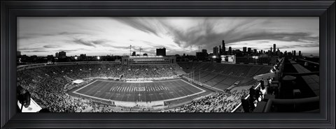 Framed Soldier Field Football, Chicago, Illinois Print