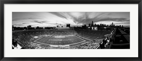 Framed Soldier Field Football, Chicago, Illinois Print