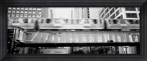 Framed EL Elevated Train Chicago IL Print