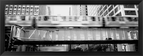 Framed EL Elevated Train Chicago IL Print