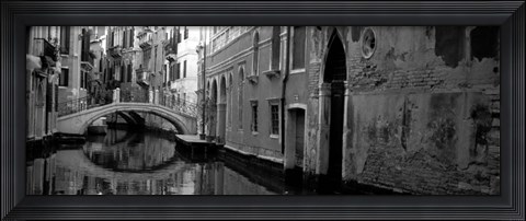 Framed Reflection Of Buildings In Water, Venice, Italy Print