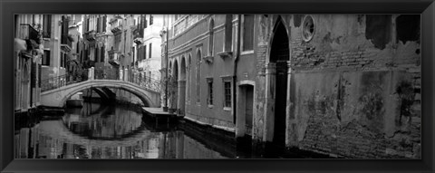 Framed Reflection Of Buildings In Water, Venice, Italy Print