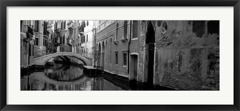Framed Reflection Of Buildings In Water, Venice, Italy Print
