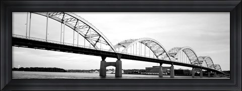 Framed Iowa, Davenport, Centennial Bridge over Mississippi River Print