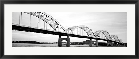 Framed Iowa, Davenport, Centennial Bridge over Mississippi River Print