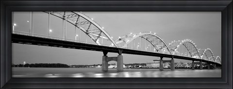 Framed Bridge over a river, Centennial Bridge, Davenport, Iowa Print