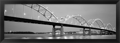 Framed Bridge over a river, Centennial Bridge, Davenport, Iowa Print