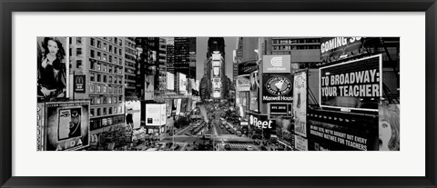 Framed High angle view of traffic on a road, Times Square, Manhattan, NY Print