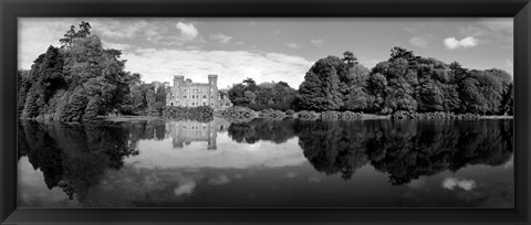 Framed Reflection of a castle in water, Johnstown Castle, County Wexford, Ireland Print