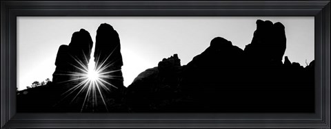 Framed Silhouette of cliffs at Arches National Park, Grand County, Utah Print