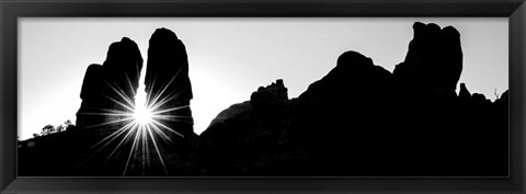 Framed Silhouette of cliffs at Arches National Park, Grand County, Utah Print