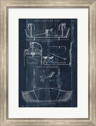 Framed Boat Launching Blueprint I Print