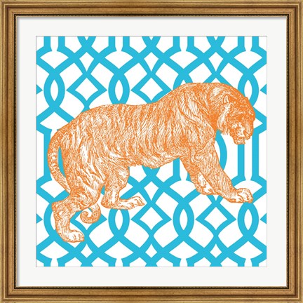 Framed Bright Menagerie Tiger Print