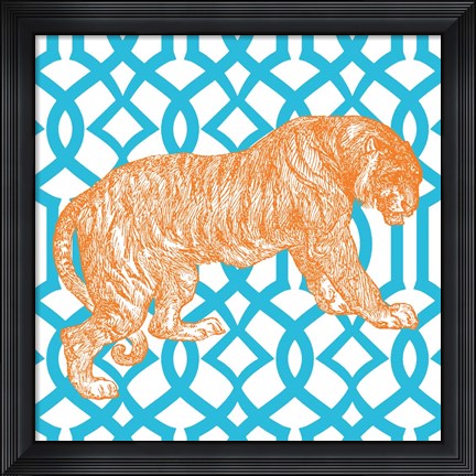 Framed Bright Menagerie Tiger Print