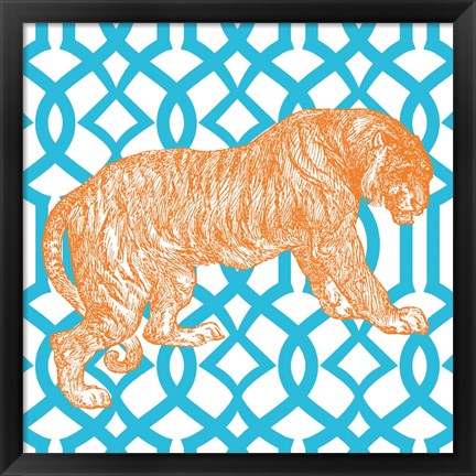 Framed Bright Menagerie Tiger Print